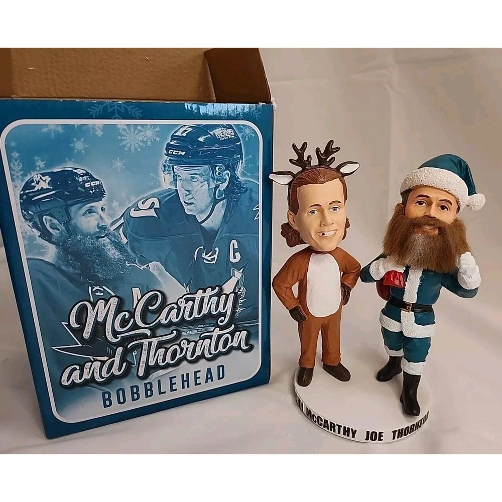 San Jose Sharks / ‎ Barracuda John McCarthy And Joe Thornton Bobblehead SGA RARE